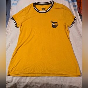 Disney‎ Winnie The Pooh Tshirt XL Embroidered Yellow, Brown